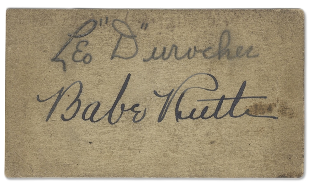 Babe Ruth & Leo Durocher Signed Card